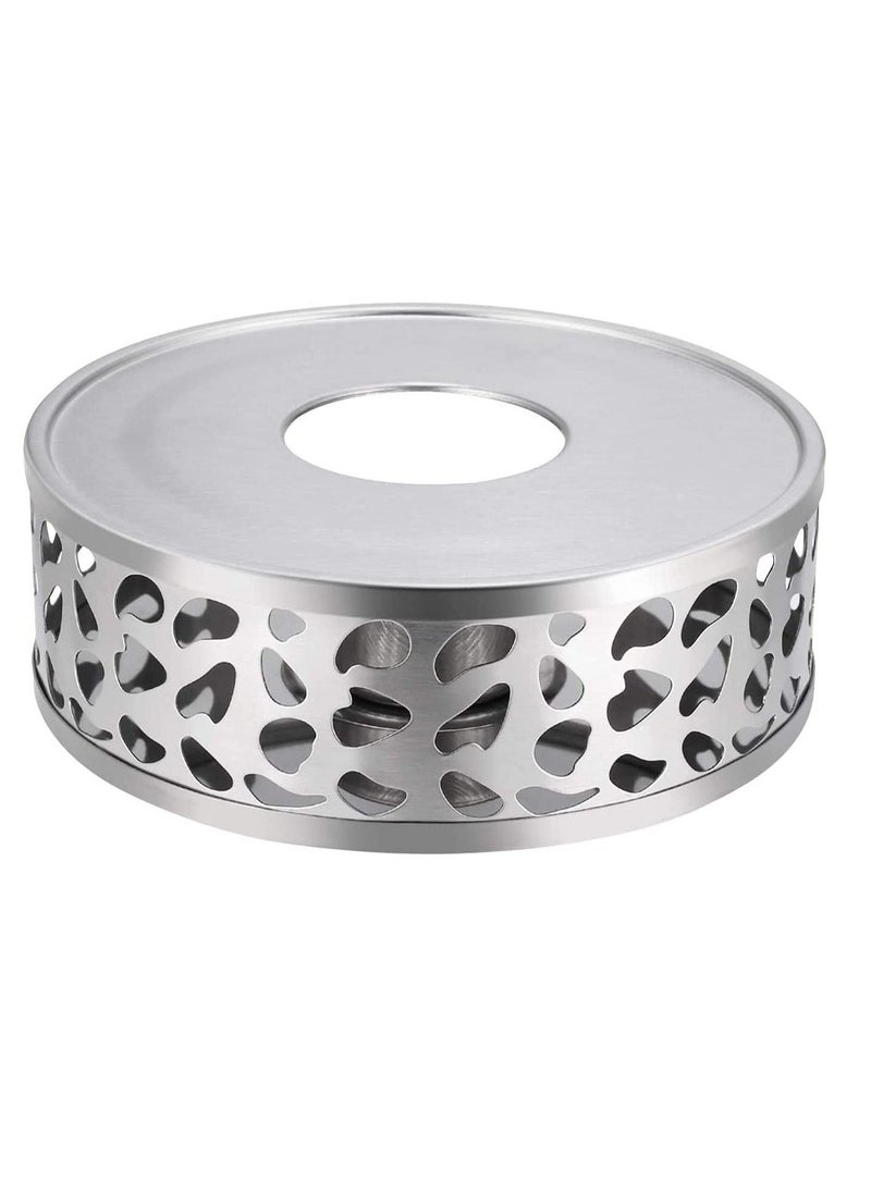 Teapot Warmer Stainless Steel Heater Coffee Warmer Base Dish Warmer with Tea Light Candle for Glass Teapot and Other heatproof Dish Warming use  - Image 1