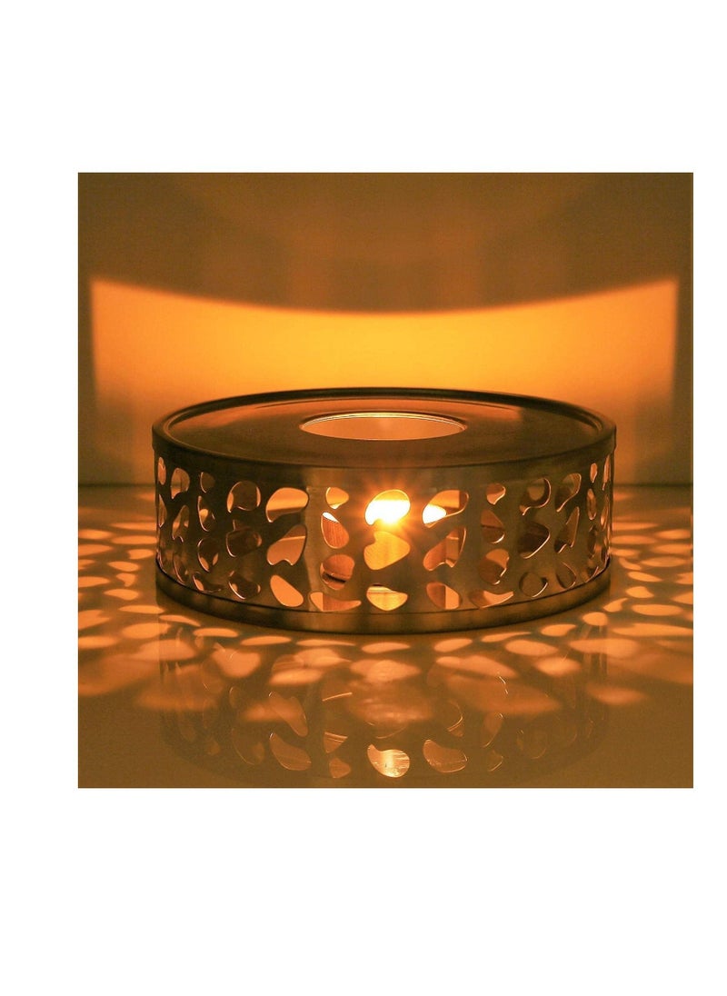 Teapot Warmer Stainless Steel Heater Coffee Warmer Base Dish Warmer with Tea Light Candle for Glass Teapot and Other heatproof Dish Warming use  - Image 2