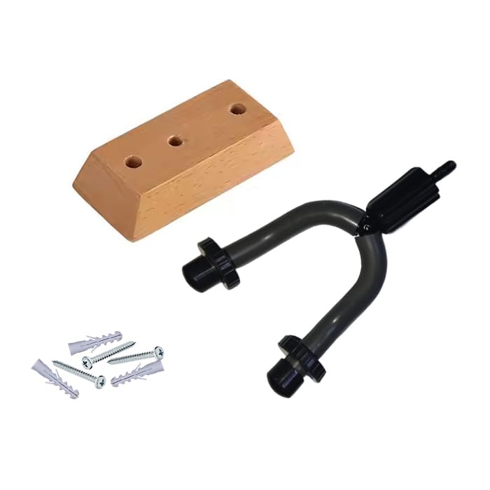 Mozart Hardwood Guitar Wall Hanger – Rectangular Shape Guitar Wall Mount Bracket Holder for Acoustic, Electric Guitars & Ukuleles (Model GH-23) - Image 4