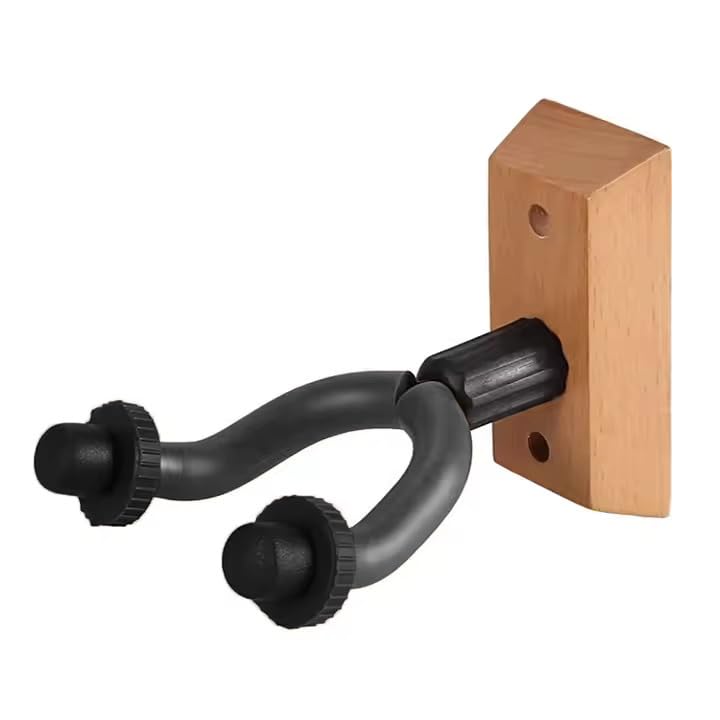 Mozart Hardwood Guitar Wall Hanger – Rectangular Shape Guitar Wall Mount Bracket Holder for Acoustic, Electric Guitars & Ukuleles (Model GH-23) - Image 1