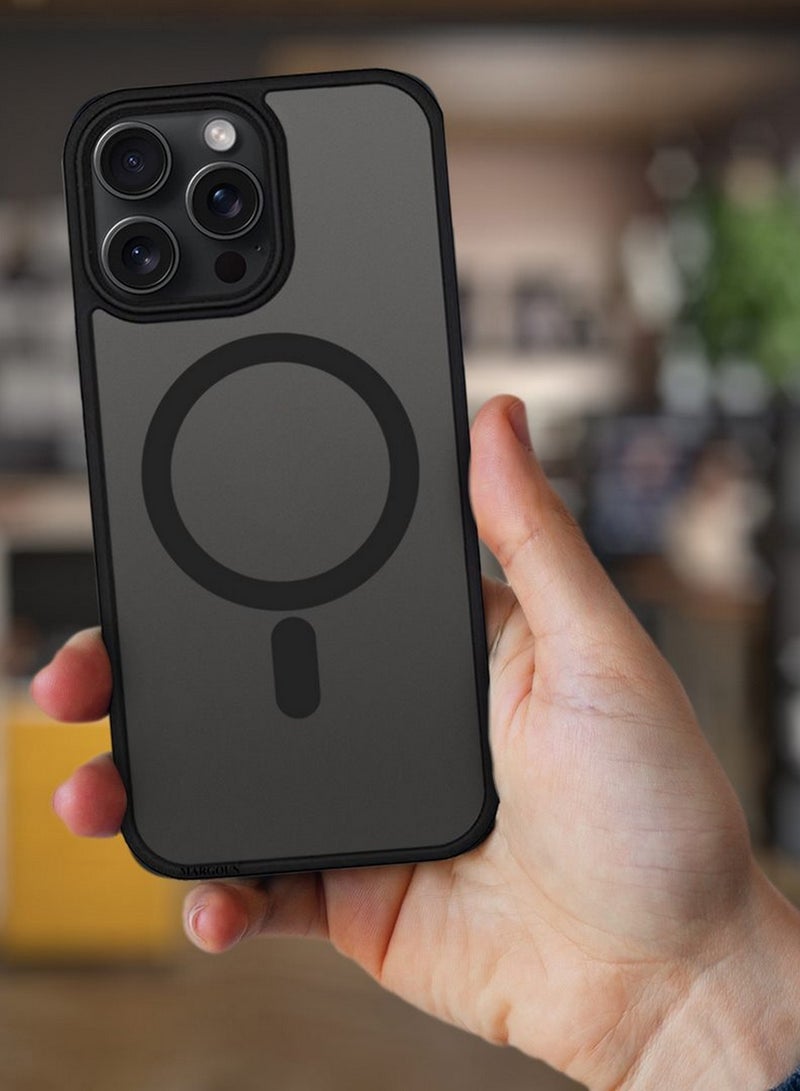 CATANES 2 Pieces Magnetic Slim Protective Case for iPhone 15 Pro Max - with Wireless Charging Support with 3D Screen Protector - Black - Image 3