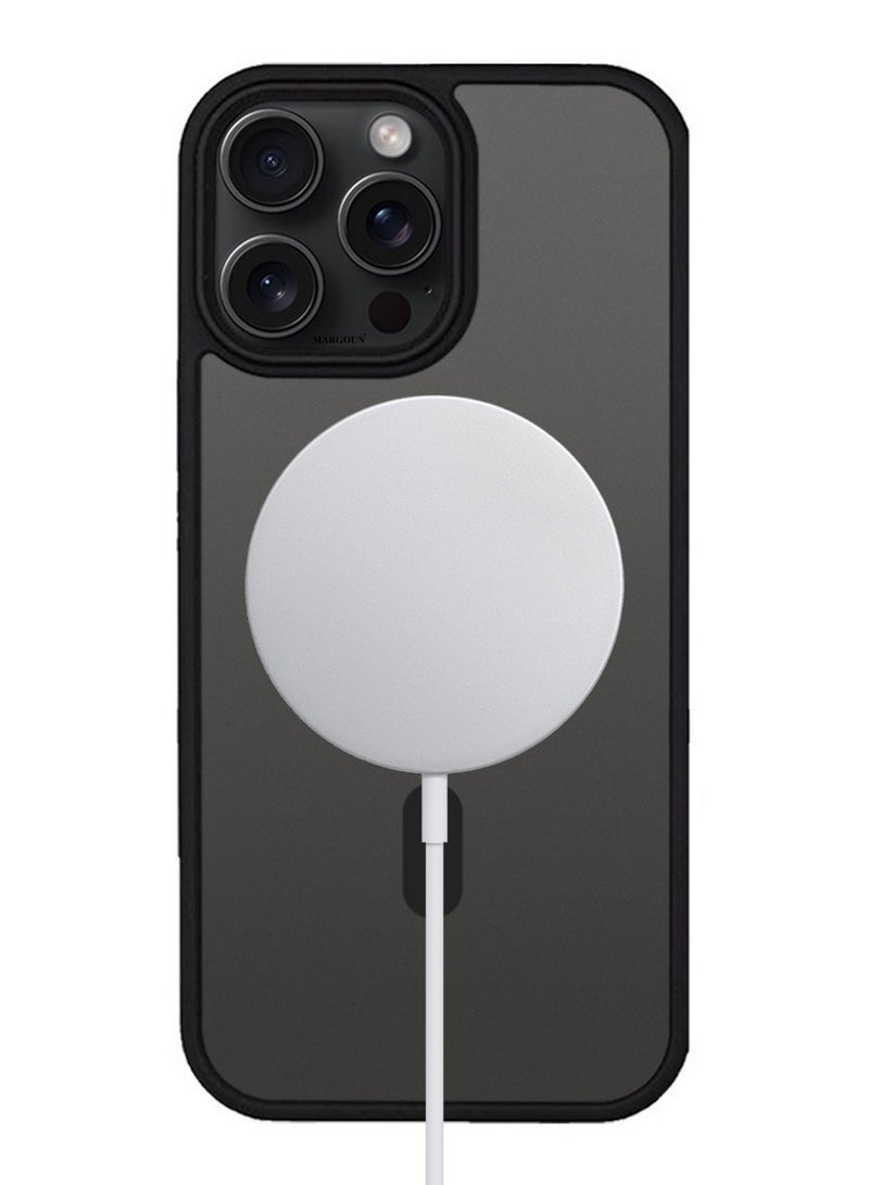 CATANES 2 Pieces Magnetic Slim Protective Case for iPhone 15 Pro Max - with Wireless Charging Support with 3D Screen Protector - Black - Image 5