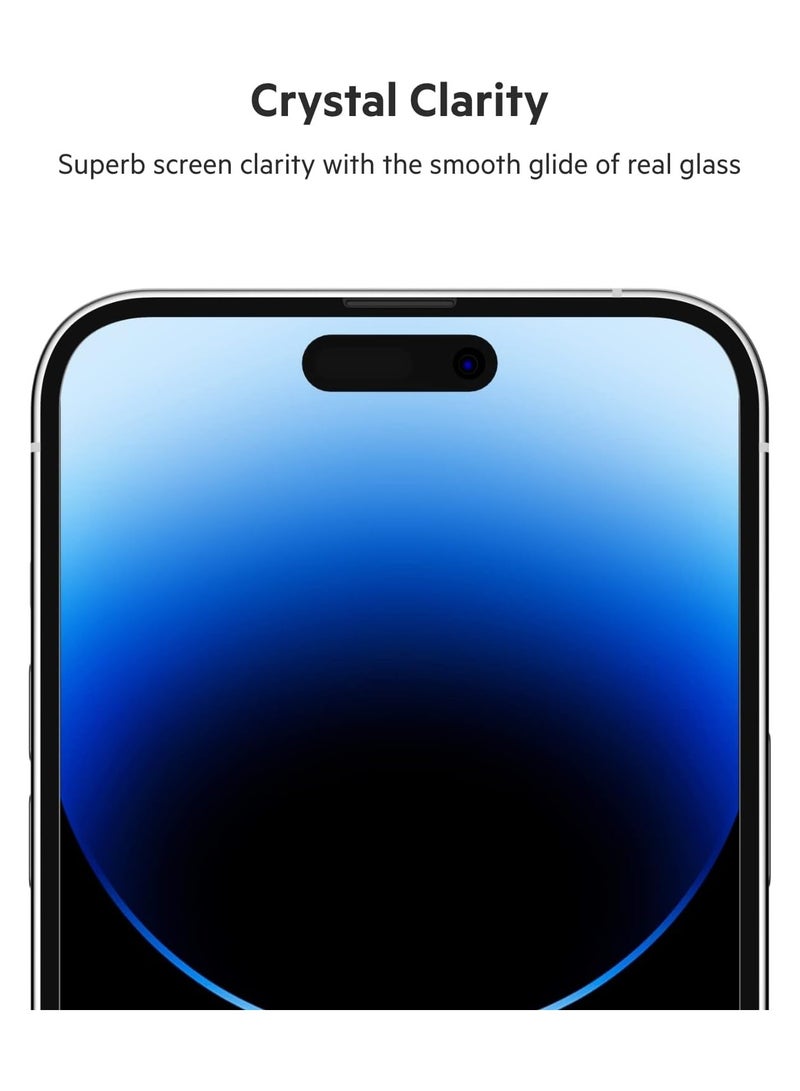 ELTRAZONE حماية شاشة UltraGlass لجهاز iPhone 14 Pro Max، معالجة مضادة للميكروبات، تطبيق سهل خالي من الفقاعات مع صينية دليل التثبيت المضمنة، صلابة 9H مختبرة - Image 3