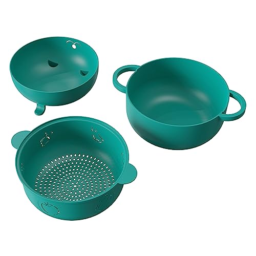 HMZXSY 68 OZ Microwave Ramen Bowl, Noodle Cooker, Steamer for Cooking Food and Vegetables with Removable Strainer, Green - Image 4