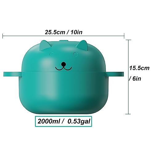 HMZXSY 68 OZ Microwave Ramen Bowl, Noodle Cooker, Steamer for Cooking Food and Vegetables with Removable Strainer, Green - Image 3