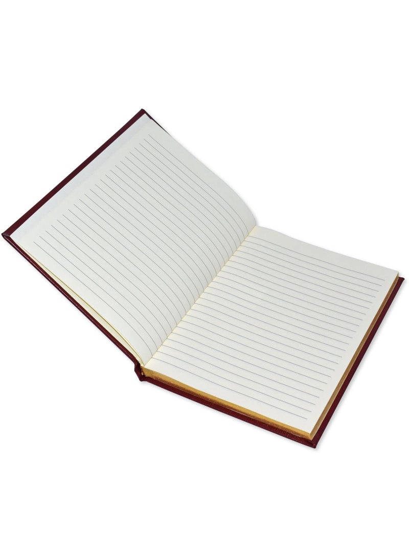 FIS Golden Notebook Bonded Leather, Size A5, Italian Ivory Paper, 70 GSM, 196 Pages, 8 mm Ruled, 1 Side Padded Cover, Gold Gilded Edges, Colour Maroon - FSNB1SA5GIVBLMR - Image 2