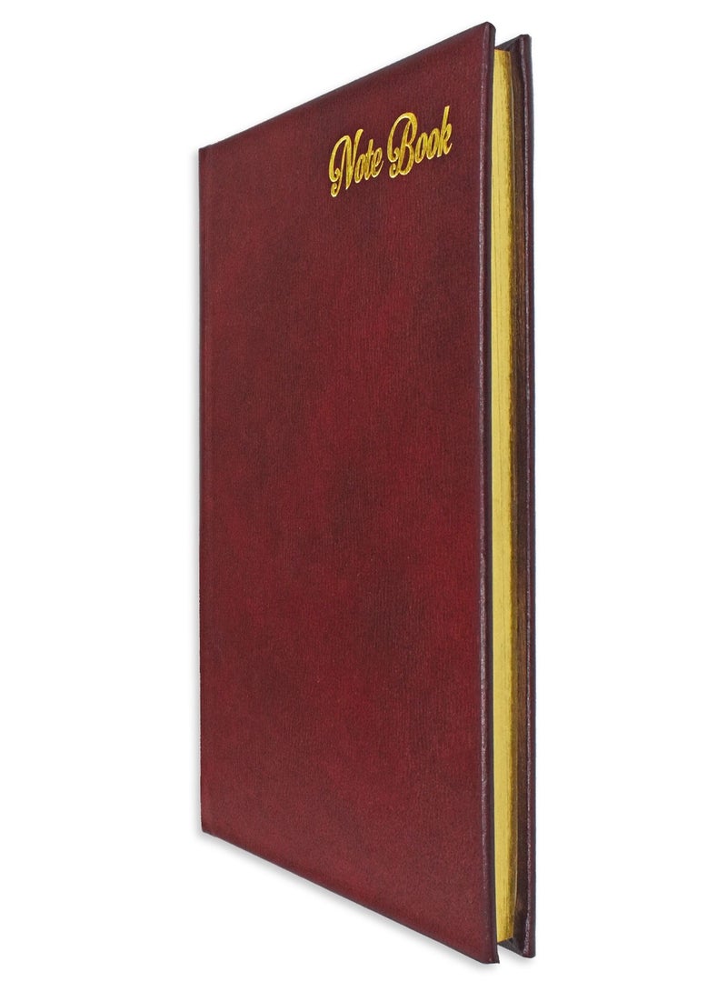FIS Golden Notebook Bonded Leather, Size A5, Italian Ivory Paper, 70 GSM, 196 Pages, 8 mm Ruled, 1 Side Padded Cover, Gold Gilded Edges, Colour Maroon - FSNB1SA5GIVBLMR - Image 3