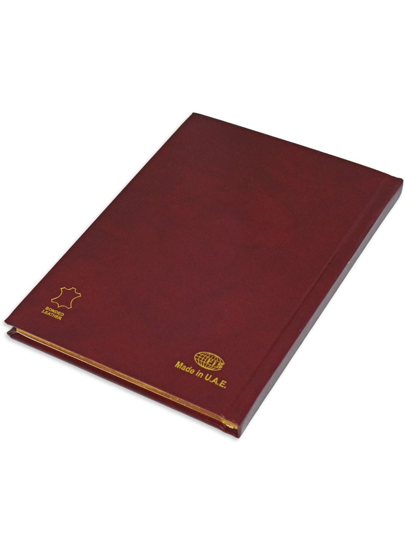 FIS Golden Notebook Bonded Leather, Size A5, Italian Ivory Paper, 70 GSM, 196 Pages, 8 mm Ruled, 1 Side Padded Cover, Gold Gilded Edges, Colour Maroon - FSNB1SA5GIVBLMR - Image 5