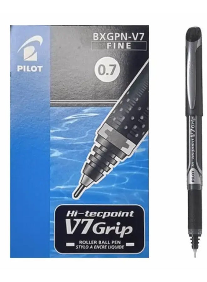 Pilot Hi-Tech Grip Pen, Black 0.7, 12 Pens