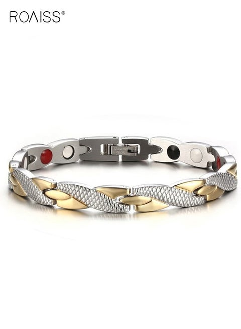 Chic Magnetic Dragon Textured Bracelet, Men's Fashionable Geometric Detachable Cuff Bangle, Multicolor Casual Wrist Jewelry Gift for Men Father Brother, Gold/Silver