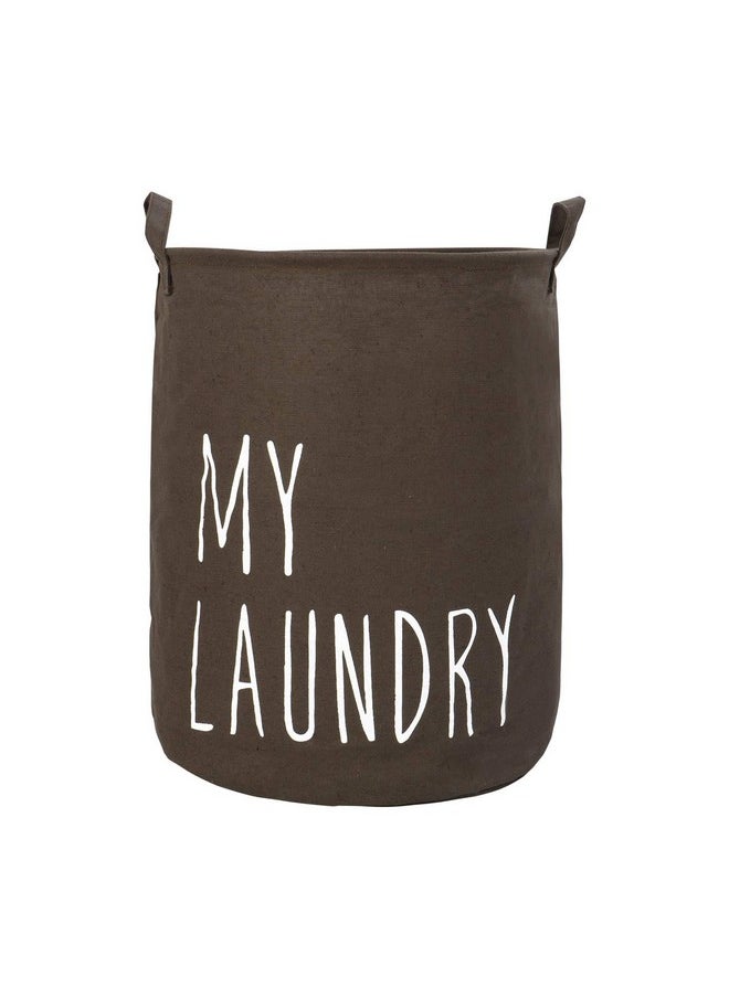 HOKIPO HOKIPO Folding Laundry Basket for Clothes, Round Collapsible Storage Basket - Large, Brown (AR2321)  - Image 1