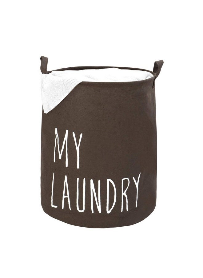 HOKIPO HOKIPO Folding Laundry Basket for Clothes, Round Collapsible Storage Basket - Large, Brown (AR2321)  - Image 2