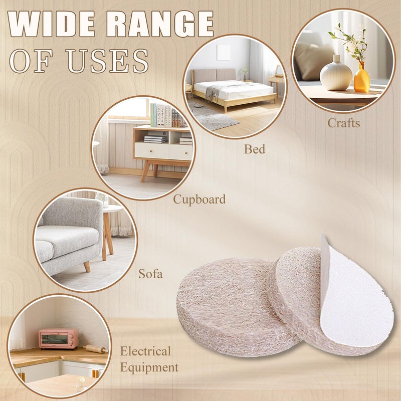 Yelanon Felt Furniture Pads for Hardwood Floors -216 Pcs Premium Felt Pads for Chair Legs, Floor Protectors for Furniture, Beige & Brown - Image 4