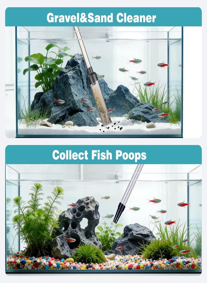 Carefree Fish منظف رمل وحصى أحواض السمك من كيرفري مع أنبوب بطول 6 أقدام، مغير مياه حوض السمك، طول قابل للتعديل، مصنوع من مادة ABS (لأحواض من 3 إلى 8 جالون). - Image 3