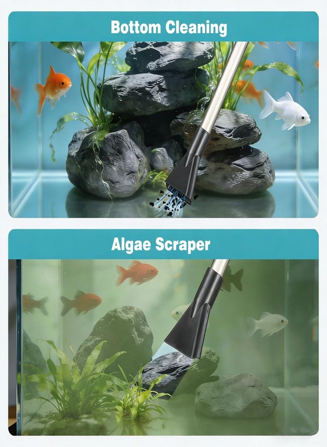Carefree Fish منظف رمل وحصى أحواض السمك من كيرفري مع أنبوب بطول 6 أقدام، مغير مياه حوض السمك، طول قابل للتعديل، مصنوع من مادة ABS (لأحواض من 3 إلى 8 جالون). - Image 4