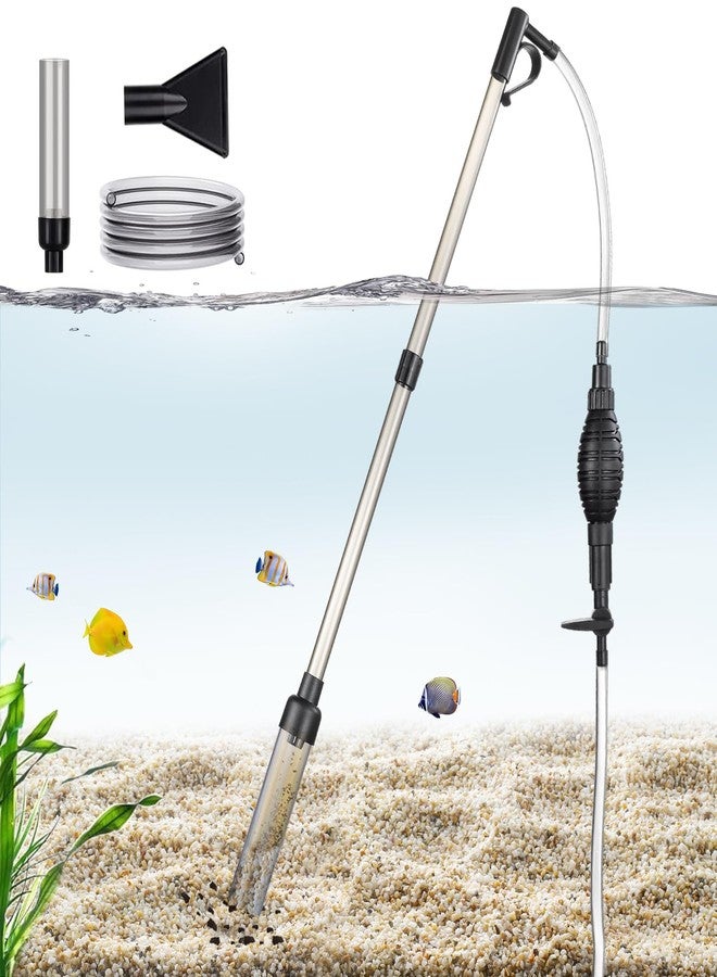 Carefree Fish منظف رمل وحصى أحواض السمك من كيرفري مع أنبوب بطول 6 أقدام، مغير مياه حوض السمك، طول قابل للتعديل، مصنوع من مادة ABS (لأحواض من 3 إلى 8 جالون). - Image 1