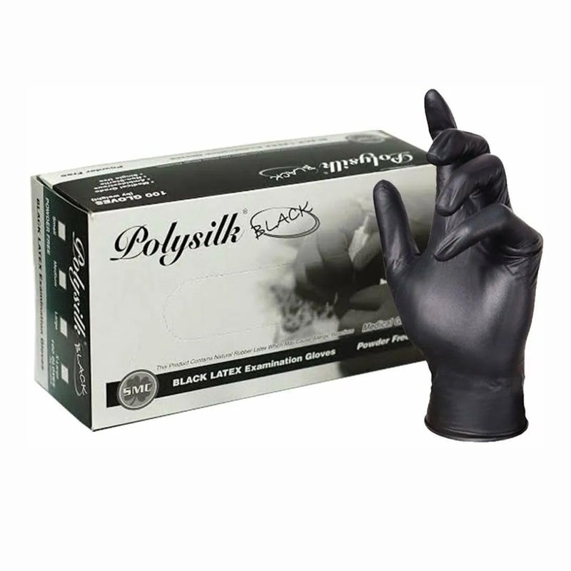 Shamrock Latex Examination Gloves 18014 - Black Disposable Latex-Free, Cooking, Food Handling, XL Size - Image 1