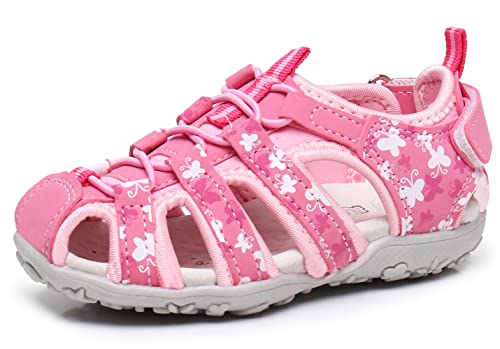 Apakowa Kids Girls Sandals Soft Sole Closed Toe Sport Beach Sandals Summer Shoes (Toddler/Little Kid) - Image 1