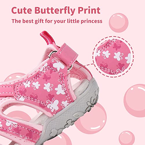 Apakowa Kids Girls Sandals Soft Sole Closed Toe Sport Beach Sandals Summer Shoes (Toddler/Little Kid) - Image 4