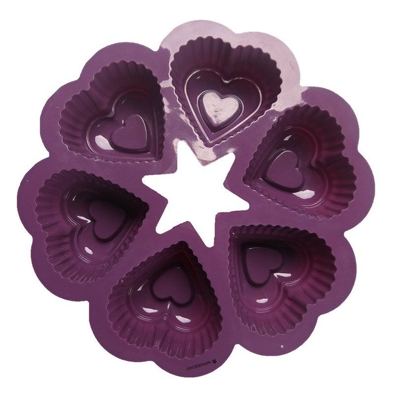 Wonderchef Silicone Heart Mould, Purple - Image 3