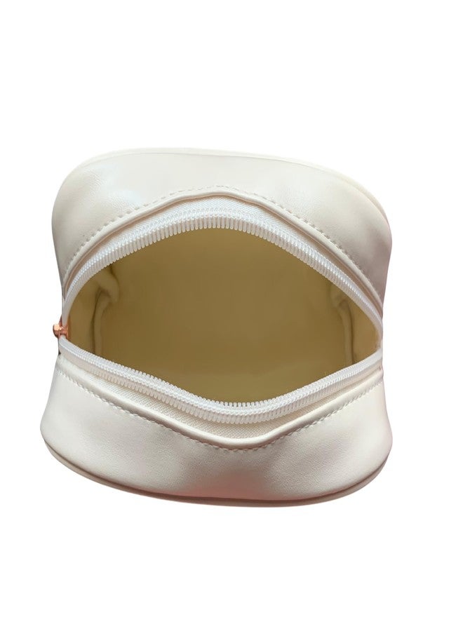 RITTZI Cream Quilted Cosmetic Bag - Elegant Travel & Makeup Organizer - Image 3