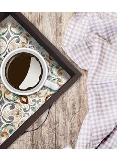 Paper Plane Design PAPER PLANE DESIGN Wooden Serving Tray for Serving, Square Large Serving Tray Table Decoration (Square 12 INCH) (C)  - Image 4