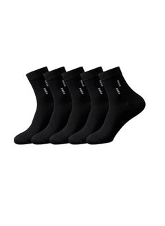 RATSAW 5 Packs Mens Socks Cotton Dress Socks Mens Calf Socks for Business Breathable Soft Athletic Casual Socks Comfort Fit Breathable Sweat-Absorptive Odor Resistant Black  - Image 1
