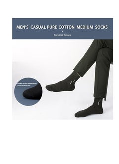 RATSAW 5 Packs Mens Socks Cotton Dress Socks Mens Calf Socks for Business Breathable Soft Athletic Casual Socks Comfort Fit Breathable Sweat-Absorptive Odor Resistant Black  - Image 2