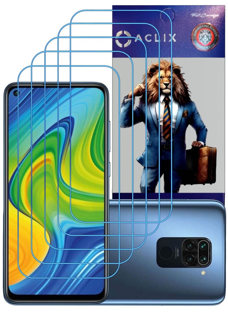 ACLIX 5 Pieces Antistatic ESD Dustproof Premium Quality High Definition Clear Tempered Glass Screen Protector Designed For Xiaomi Redmi Note 9 - Image 1