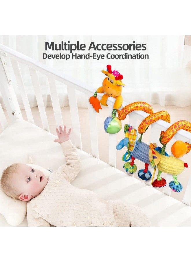 Jollybaby Baby Car Seat Stroller Toys Plush Activity Hanging Spiral Activity Pram Crib With Music Box Rattles Squeaker For Babies Infant Boys Girls(Giraffe)  - Image 4