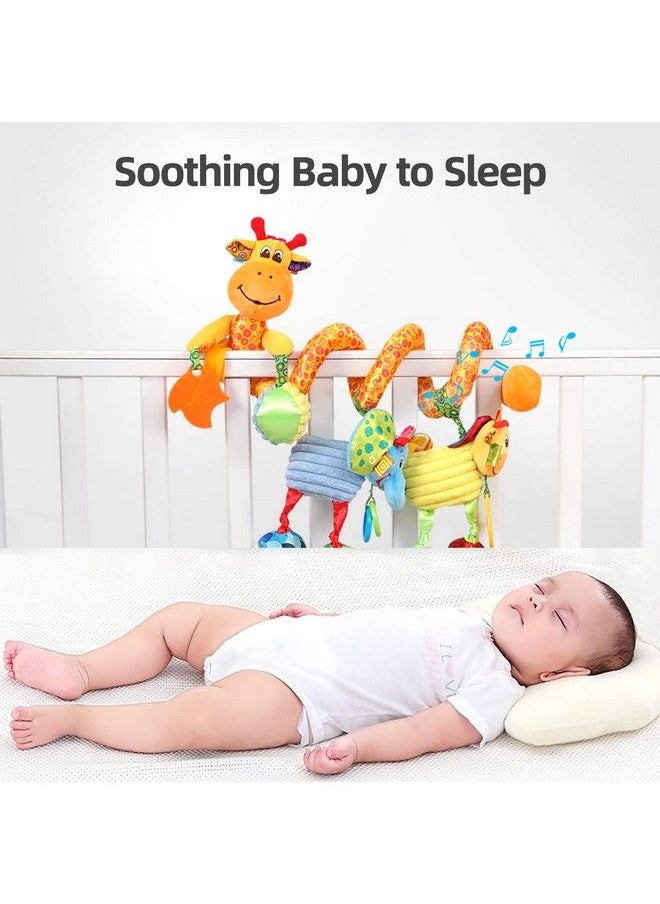Jollybaby Baby Car Seat Stroller Toys Plush Activity Hanging Spiral Activity Pram Crib With Music Box Rattles Squeaker For Babies Infant Boys Girls(Giraffe)  - Image 5