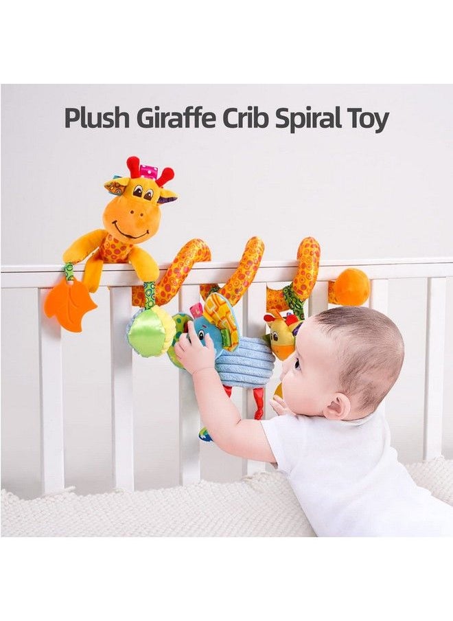 Jollybaby Baby Car Seat Stroller Toys Plush Activity Hanging Spiral Activity Pram Crib With Music Box Rattles Squeaker For Babies Infant Boys Girls(Giraffe)  - Image 3