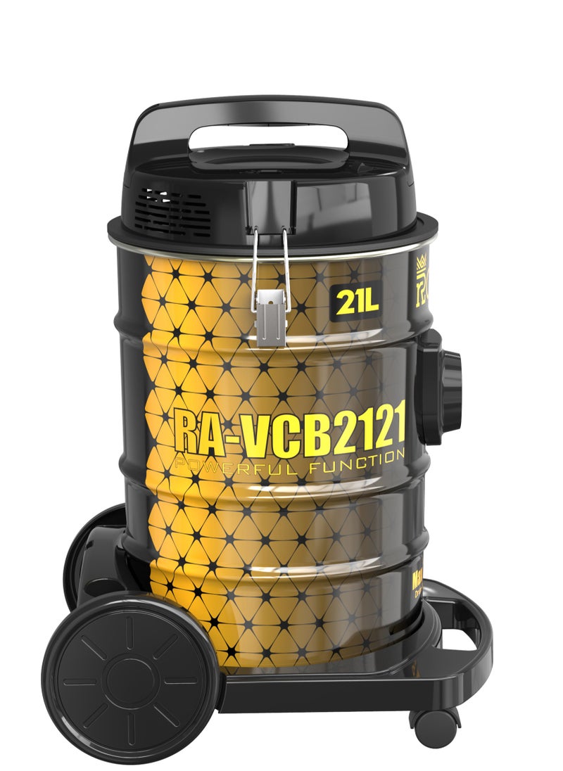 Royal Drum Vacuum Cleaner 21 Liters 2000 Watts Strong Suction Motor With Metal Telescope Tube | With Plastic Brush & Dust Bag | RA-VCB2121  - Image 2