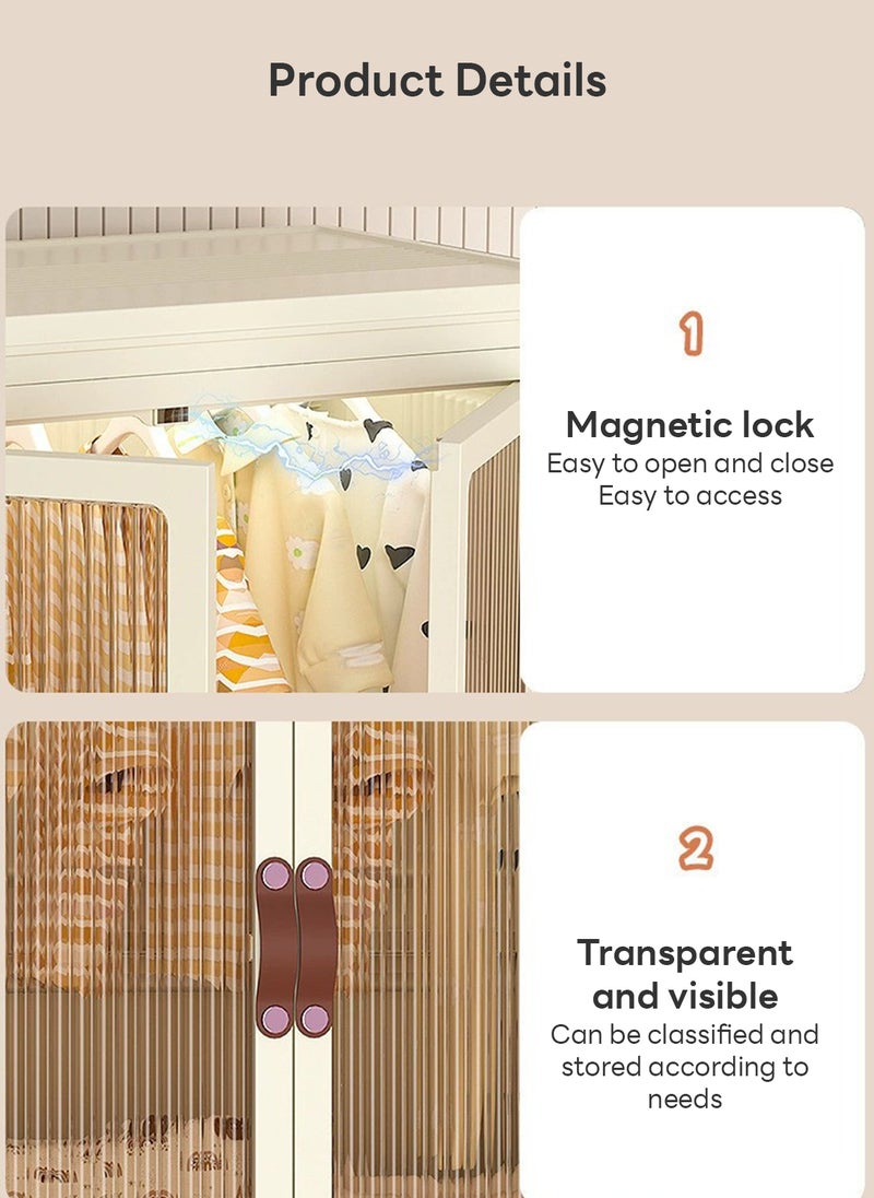 Sharpdo Multilayer Folding Storage Cabinet,   Stackable Storage Box Organizer For Children's Wardrobe,  Transparent Plastic With Pulley, Clothing, SHoes, Snacks Storage Box, Cosmetic Storage Box (22.04*13.38* - Image 5