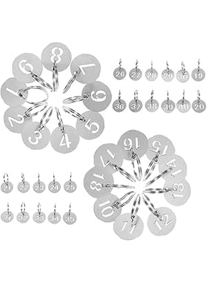 40Pcs Stainless Steel Hollow Number Key Tags for Organization Sorting Office School - Image 1