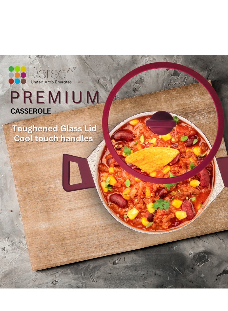 Dorsch Danish Design 32cm Casserole with Glass Lid - Non-Stick Ceramic Coating, Scratch Resistant, PTFE & PFOA-Free, Durable Construction, TUV Certified, Optimal Heat Distribution, Induction Ready, Easy Clean, High-Temperature Safe, Stylish Design - Image 4