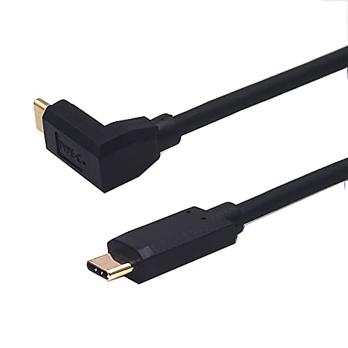 Kework 2 Feet 3A & 10Gbps USB 3.1 Type C Cable, Straight Male to Up & Down Angle Male USB C 4K@60Hz AV Monitor Cord, Sync Charging & Data Transferring High Speed Cable - Image 3