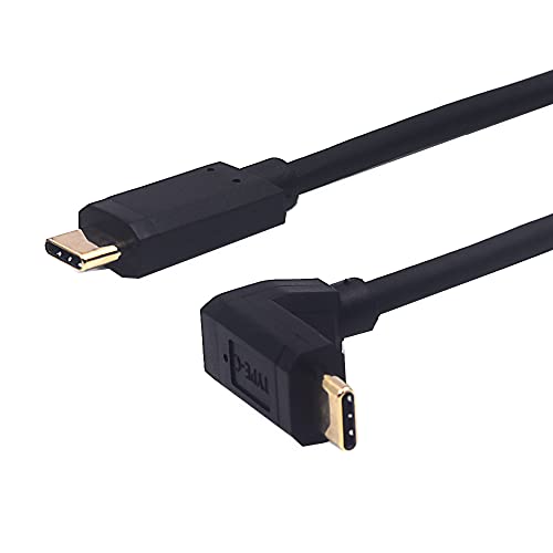 Kework 2 Feet 3A & 10Gbps USB 3.1 Type C Cable, Straight Male to Up & Down Angle Male USB C 4K@60Hz AV Monitor Cord, Sync Charging & Data Transferring High Speed Cable - Image 2
