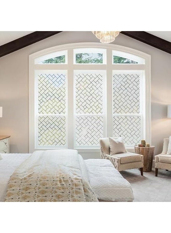 غطاء نافذة مزخرف محفور للخصوصية، لحماية من أشعة الشمس، يعمل بالكهرباء الساكنة وسهل التطبيق بالماء، مقاس 2 م × 45 سم، قابل للإزالة، مناسب للمكاتب والحمامات والمطابخ وغرف النوم وأبواب الزجاج (شكل 4) - Image 4