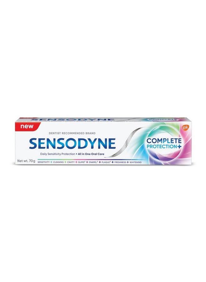 Sensodyne Toothpaste Complete Protection+, All In One Daily Oral Care Tooth Paste For Sensitive Teeth, 70 Gm  - Image 1