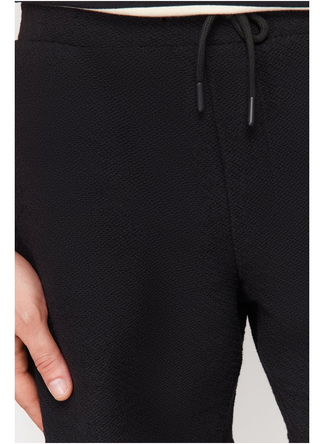trendyol Black Regular/Normal Cut Textured Thick Shorts  - Image 4