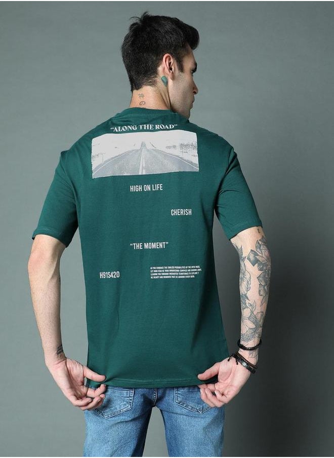 HIGH STAR - Graphic Print Round Neck T-Shirt by Styli - Image 1
