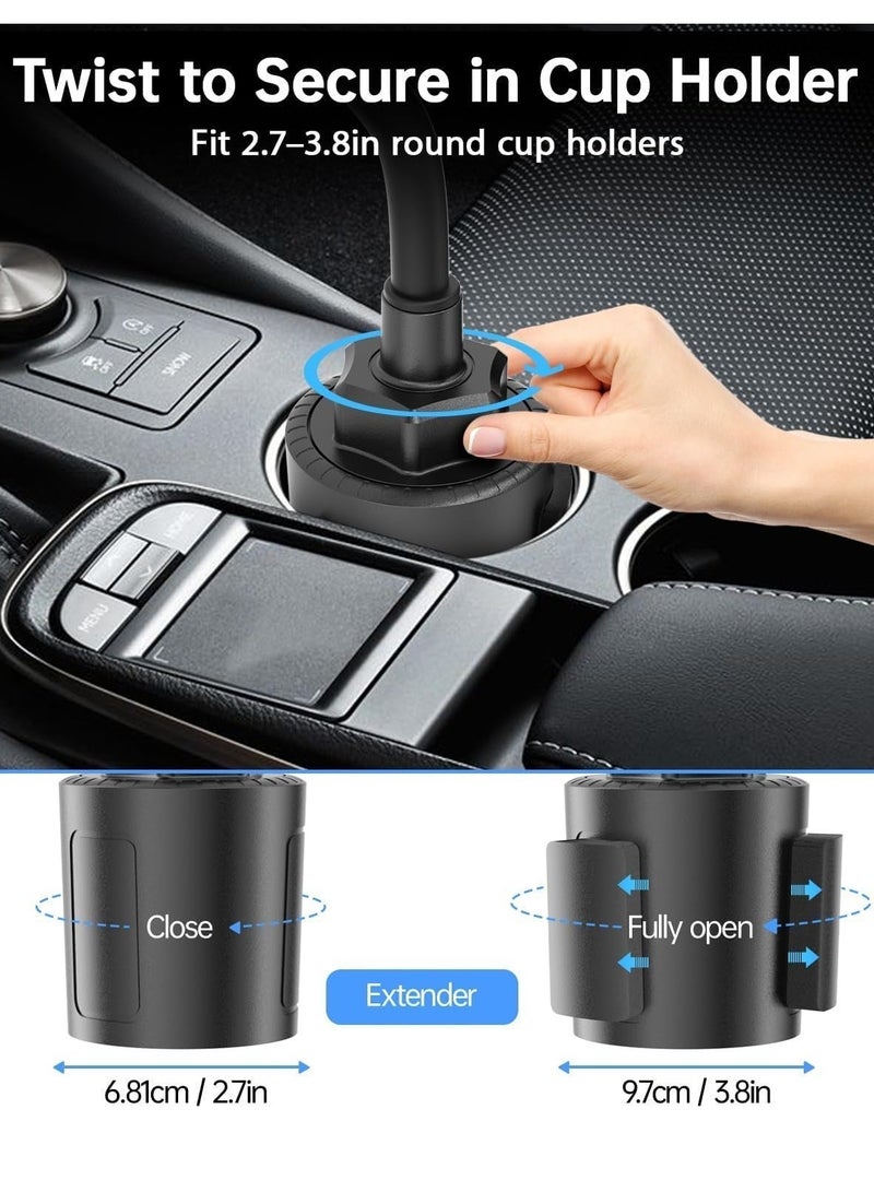 MUMO 12v Car Fan, 3-Speed Portable Vehicle Cooling Fan for Front Seats, Cigarette Lighter with Car Charger, Installed in Cup Holder, 360 ° Rotation, Essential for Dogs/Suvs/Rvs/Trucks/Vans - Image 2