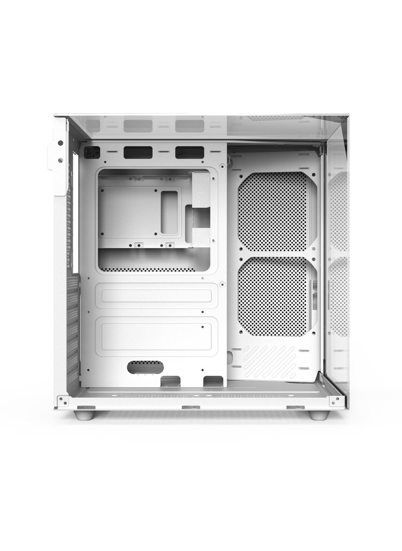 null - صندوق SHARX PROFIN GX500W للحواسيب بحجم ATX Mid-Tower، مزود بـ ٥ مراوح ARGB مقاس ١٢٠ ملم مثبتة مسبقًا، مع وحدة تحكم، وزجاج مقوى - Image 1