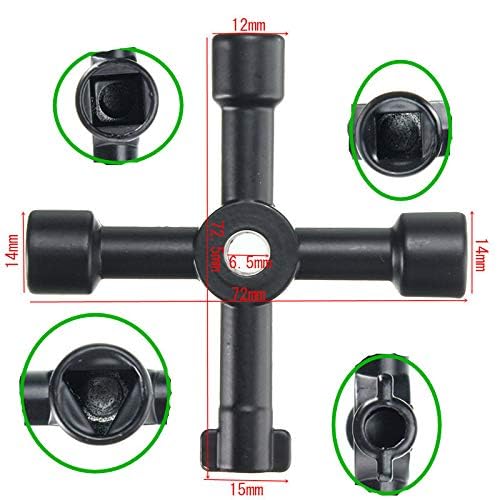 OriGlam Universal 4 Way Multi-Functional Utilities Key, Electric Cabinet Keys Gas Meter Keys Service Cross Key for Electric Water Gas Meter Box Cupboard Cabinet Opening Key - Image 3