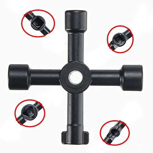 OriGlam Universal 4 Way Multi-Functional Utilities Key, Electric Cabinet Keys Gas Meter Keys Service Cross Key for Electric Water Gas Meter Box Cupboard Cabinet Opening Key - Image 2