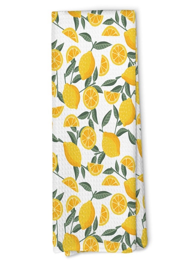 FUGWN Summer Lemon Kitchen Towels, Lemon Gifts for Women Decor Dish Tea Towels Dishcloth for Kitchen, Summer Fruit Hand Towel for Bathroom, Fruit Lovers Gifts, 16x24 Inch - Image 1