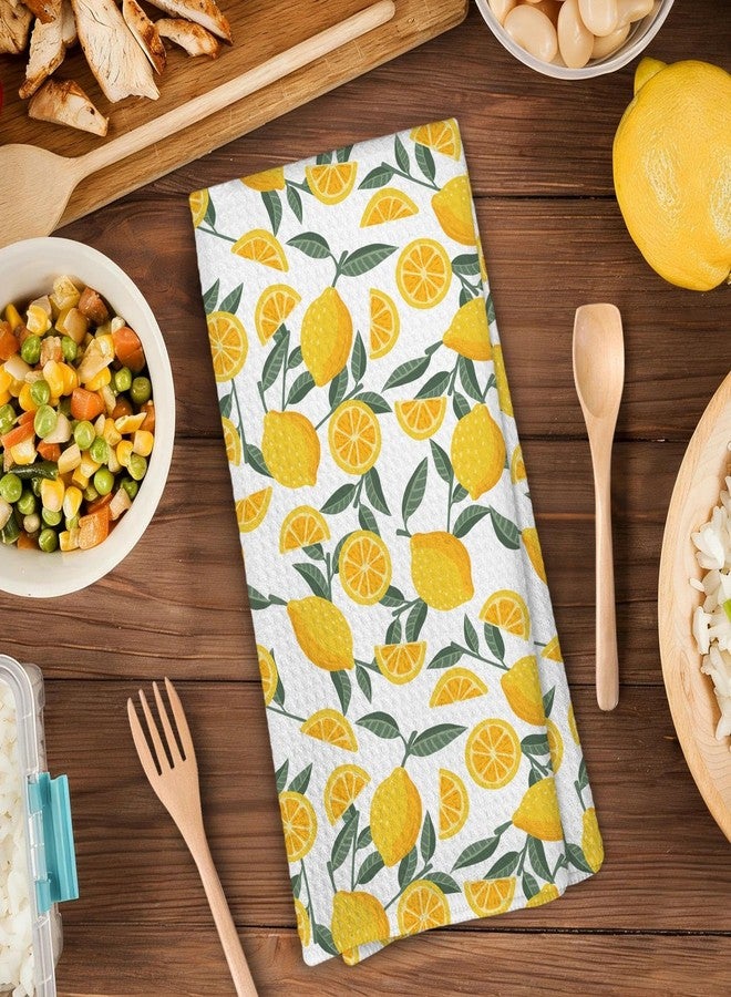 FUGWN Summer Lemon Kitchen Towels, Lemon Gifts for Women Decor Dish Tea Towels Dishcloth for Kitchen, Summer Fruit Hand Towel for Bathroom, Fruit Lovers Gifts, 16x24 Inch - Image 3