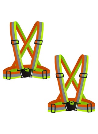 2 Pack Safety Vests - Adjustable Bright Neon Color High Visibility Reflective Safety Straps Gear for Traffic Control, Running, Cycling - pzsku/ZDA3FC4C8E2F344F710AFZ/45/_/1683710223/5aa73e6e-4296-4d8e-8705-a577961c17a8