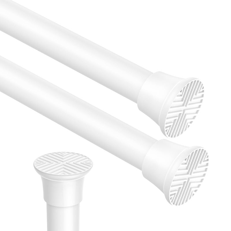 Zipglo 2pack Spring Tension Rods 18-36 Inch Adjustable White Tension Rod Spring Rod Extendable Short Curtain Rod Spring Loaded Curtain Rods Tension Rod for Curtains,Closet,Kitchen - Image 1